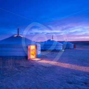 A Mongolian ger in the evening - Nature Stock Photo Agency