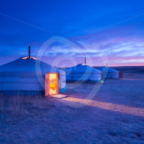 A Mongolian ger in the evening - Nature Stock Photo Agency