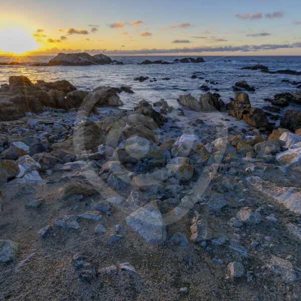 Sunset view over Bird Rock, Monterey, California - Nature Stock Photo Agency