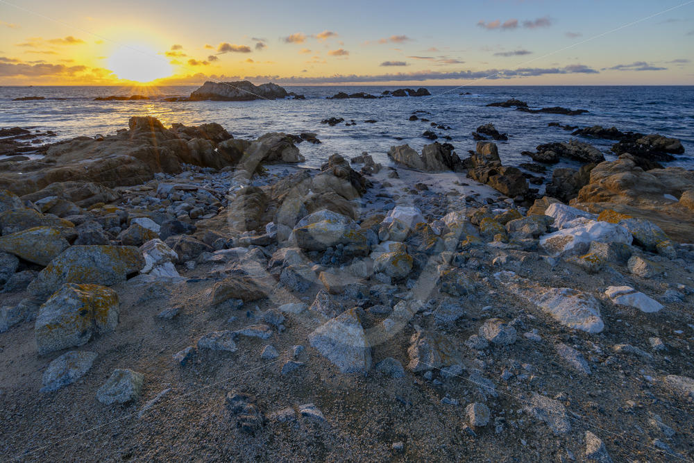 Sunset view over Bird Rock, Monterey, California - Nature Stock Photo Agency